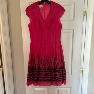 Pink Dress with Black Detailing